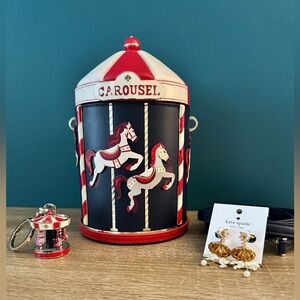 Kate Spade Winter Wonders 3D Carousel Crossbody, Bag Charm & Earrings Novelty